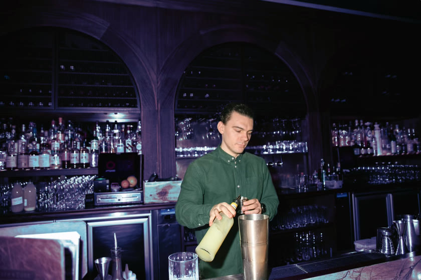 Ronan Lehane, Cocktail Foamer founder, behind the bar